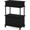 Furinno Turn-N-Tube 4-Tier Toolless Kitchen Storage Shelf Cart, Americano/Black(Americano/Black)