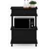 Furinno Turn-N-Tube 4-Tier Toolless Kitchen Storage Shelf Cart, Americano/Black(Americano/Black)