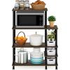 Furinno Turn-N-Tube 4-Tier Toolless Kitchen Storage Shelf Cart, Americano/Black(Brown Walnut/Black)