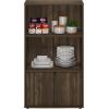Furinno Turn-N-Tube 4-Tier Toolless Kitchen Storage Shelf Cart, Americano/Black(Columbia Walnut)