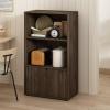 Furinno Turn-N-Tube 4-Tier Toolless Kitchen Storage Shelf Cart, Americano/Black(Columbia Walnut)