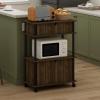 Furinno Turn-N-Tube 4-Tier Toolless Kitchen Storage Shelf Cart, Americano/Black(Columbia Walnut/Black)