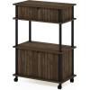 Furinno Turn-N-Tube 4-Tier Toolless Kitchen Storage Shelf Cart, Americano/Black(Columbia Walnut/Black)