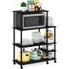 Furinno Turn-N-Tube 4-Tier Toolless Kitchen Storage Shelf Cart, Americano/Black(Dark Americano/Black)