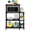 Furinno Turn-N-Tube 4-Tier Toolless Kitchen Storage Shelf Cart, Americano/Black(Dark Americano/Black)