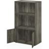 Furinno Turn-N-Tube 4-Tier Toolless Kitchen Storage Shelf Cart, Americano/Black(French Oak Grey)