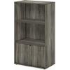 Furinno Turn-N-Tube 4-Tier Toolless Kitchen Storage Shelf Cart, Americano/Black(French Oak Grey)