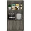 Furinno Turn-N-Tube 4-Tier Toolless Kitchen Storage Shelf Cart, Americano/Black(French Oak Grey)