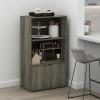Furinno Turn-N-Tube 4-Tier Toolless Kitchen Storage Shelf Cart, Americano/Black(French Oak Grey)