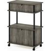 Furinno Turn-N-Tube 4-Tier Toolless Kitchen Storage Shelf Cart, Americano/Black(French Oak Grey/Black)