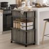 Furinno Turn-N-Tube 4-Tier Toolless Kitchen Storage Shelf Cart, Americano/Black(French Oak Grey/Black)