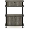 Furinno Turn-N-Tube 4-Tier Toolless Kitchen Storage Shelf Cart, Americano/Black(French Oak Grey/Black)
