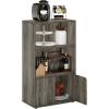Furinno Turn-N-Tube 4-Tier Toolless Kitchen Storage Shelf Cart, Americano/Black(Grey Oak)