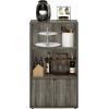 Furinno Turn-N-Tube 4-Tier Toolless Kitchen Storage Shelf Cart, Americano/Black(Grey Oak)
