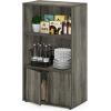 Furinno Turn-N-Tube 4-Tier Toolless Kitchen Storage Shelf Cart, Americano/Black(Grey Oak)