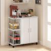Furinno Turn-N-Tube 4-Tier Toolless Kitchen Storage Shelf Cart, Americano/Black(White Oak/Chrome)