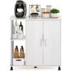 Furinno Turn-N-Tube 4-Tier Toolless Kitchen Storage Shelf Cart, Americano/Black(White Oak/Chrome)