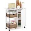Furinno Turn-N-Tube 4-Tier Toolless Kitchen Storage Shelf Cart, Americano/Black(White Wood/Stainless Steel)