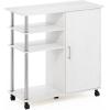 Furinno Turn-N-Tube 4-Tier Toolless Kitchen Storage Shelf Cart, Americano/Black(White Wood/Stainless Steel)