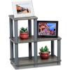 Furinno Turn-N-Tube Accent Decorative Shelf, Espresso/Black(Grey/Grey)