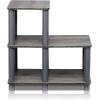 Furinno Turn-N-Tube Accent Decorative Shelf, Espresso/Black(Grey/Grey)