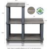 Furinno Turn-N-Tube Accent Decorative Shelf, Espresso/Black(Grey/Grey)