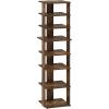 Furinno Turn-N-Tube Multi Storage Shoe Rack, 35.2″W 6-Tier, French Oak Grey/Black(Amber Pine)