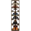 Furinno Turn-N-Tube Multi Storage Shoe Rack, 35.2″W 6-Tier, French Oak Grey/Black(Amber Pine)