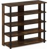 Furinno Turn-N-Tube Multi Storage Shoe Rack, 35.2″W 6-Tier, French Oak Grey/Black(Amber Pine/Black)