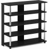 Furinno Turn-N-Tube Multi Storage Shoe Rack, 35.2″W 6-Tier, French Oak Grey/Black(Americano/Stainless Steel)