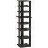 Furinno Turn-N-Tube Multi Storage Shoe Rack, 35.2″W 6-Tier, French Oak Grey/Black(Espresso)