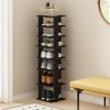 Furinno Turn-N-Tube Multi Storage Shoe Rack, 35.2″W 6-Tier, French Oak Grey/Black(Espresso)