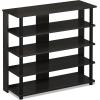 Furinno Turn-N-Tube Multi Storage Shoe Rack, 35.2″W 6-Tier, French Oak Grey/Black(Espresso/Black)