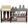 Furinno Turn-N-Tube Multi Storage Shoe Rack, 35.2″W 6-Tier, French Oak Grey/Black(French Oak Grey/Black)