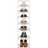 Furinno Turn-N-Tube Multi Storage Shoe Rack, 35.2″W 6-Tier, French Oak Grey/Black(White)