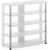 Furinno Turn-N-Tube Multi Storage Shoe Rack, 35.2″W 6-Tier, French Oak Grey/Black(White Oak/Stainless Steel)