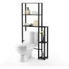 Furinno Turn-N-Tube Over The Toilet Storage, 5 Shelves Bathroom Organizer Space Saver Rack, French Oak Grey/Black(Espresso/Black)