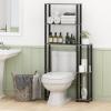 Furinno Turn-N-Tube Over The Toilet Storage, 5 Shelves Bathroom Organizer Space Saver Rack, French Oak Grey/Black(French Oak/Black)