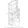Furinno Turn-N-Tube Over The Toilet Storage, 5 Shelves Bathroom Organizer Space Saver Rack, French Oak Grey/Black(French Oak/Black)