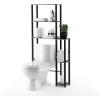 Furinno Turn-N-Tube Over The Toilet Storage, 5 Shelves Bathroom Organizer Space Saver Rack, French Oak Grey/Black(French Oak/Black)