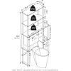 Furinno Turn-N-Tube Over The Toilet Storage, 5 Shelves Bathroom Organizer Space Saver Rack, French Oak Grey/Black(White/White)
