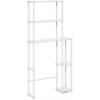 Furinno Turn-N-Tube Over The Toilet Storage, 5 Shelves Bathroom Organizer Space Saver Rack, French Oak Grey/Black(White/White)