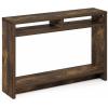 Furinno Turn-N-Tube Tall-Wide Hallway Console Table with Bin, Espresso/Brown(Amber Pine)
