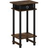 Furinno Turn-N-Tube Tall-Wide Hallway Console Table with Bin, Espresso/Brown(Amber Pine/Black/Black)