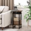 Furinno Turn-N-Tube Tall-Wide Hallway Console Table with Bin, Espresso/Brown(Amber Pine/Black/Black)