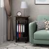Furinno Turn-N-Tube Tall-Wide Hallway Console Table with Bin, Espresso/Brown(Columbia Walnut/Black/Dark Brown)