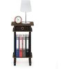 Furinno Turn-N-Tube Tall-Wide Hallway Console Table with Bin, Espresso/Brown(Columbia Walnut/Black/Dark Brown)