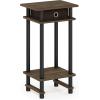 Furinno Turn-N-Tube Tall-Wide Hallway Console Table with Bin, Espresso/Brown(Columbia Walnut/Black/Dark Brown)