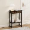 Furinno Turn-N-Tube Tall-Wide Hallway Console Table with Bin, Espresso/Brown(Espresso/Brown)