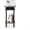 Furinno Turn-N-Tube Tall-Wide Hallway Console Table with Bin, Espresso/Brown(French Oak Grey/Black/Black)